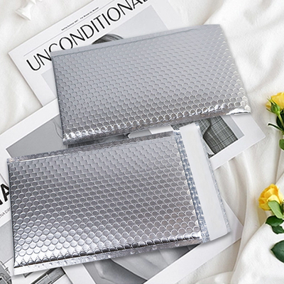 Silver Poly Mailers Silver Bubble Bag Self Sealing Closure Moisture Resistance