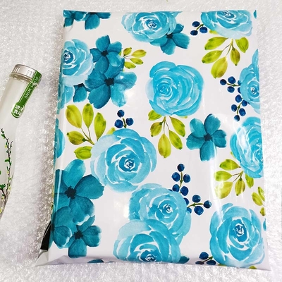 0.06mm Colorful Flowers Custom Poly Mailers With Logo Self Sealing Tear Resistant