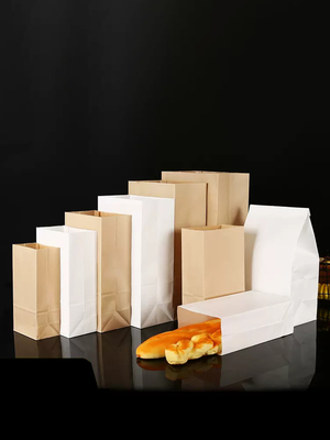30mm Or 40mm Or 50mm Lip Square Kraft Paper Bag For Retail / Grocery