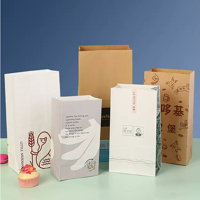 30mm Or 40mm Or 50mm Lip Square Kraft Paper Bag For Retail / Grocery