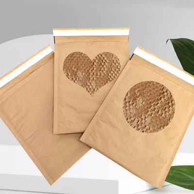 Custom Printing Biodegradable Kraft Envelop Honeycomb Paper Bags With Self Sealing