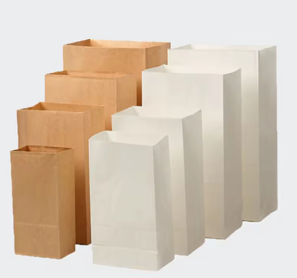 40gms-150gms Fond carré Kraft Bag Emballage Kraft sacs alimentaires à l'épreuve de l'huile