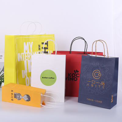 Kraft Paper White Cardboard Custom Logo Paper Bags Silk Screen Leather Rope Support Customization