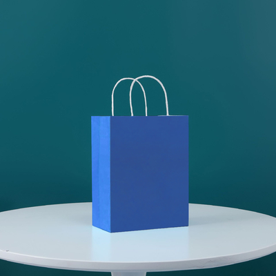 Vertical 130gsm Custom Kraft Paper Bags With Twisted Handles