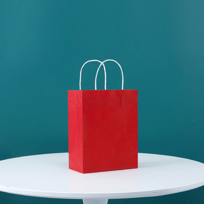 Twisted Handle Custom Printed Kraft Paper Bags 15*21*8cm 21*27*11cm 26*32*12cm