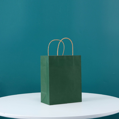 Vertical 130gsm Custom Kraft Paper Bags With Twisted Handles