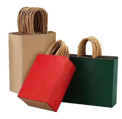 OEM ODM Flexo Pringting Paper Shopping Bags With Handles