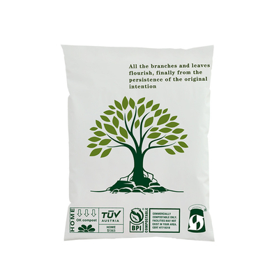 Self Adhesive Sticker Biodegradable Delivery Bags Cornstarch PLA Bag