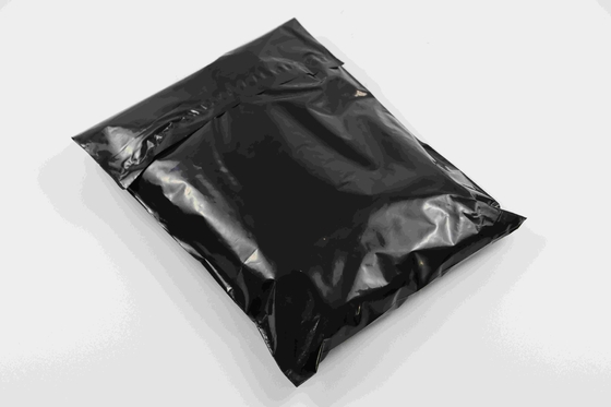Custom Printed Biodegradable Self Sealing Courier Bags In Black