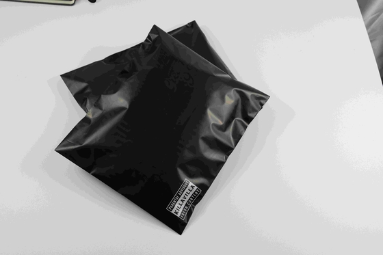 Custom Printed Biodegradable Self Sealing Courier Bags In Black