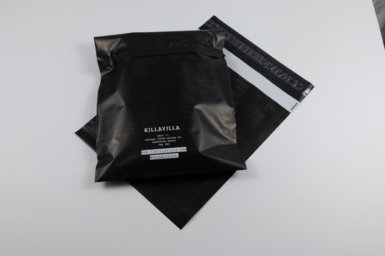 Custom Printed Biodegradable Self Sealing Courier Bags In Black