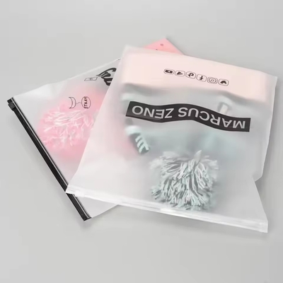 Custom gedruckte dauerhafte Frosted Zipper-Tasche für den Einkauf Verpackung mit Logo