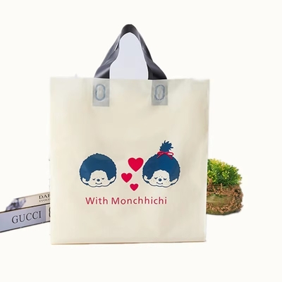 Customizable Logo Print Transparent Package Plastic Tote Carry Shopping Bag