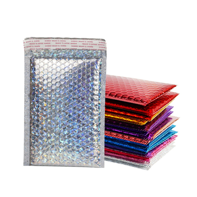 Anti Theft Aluminum Plated Shiny Surface Bubble Film Waterproof Shockproof Hot Melt Adhesive Courier Bag