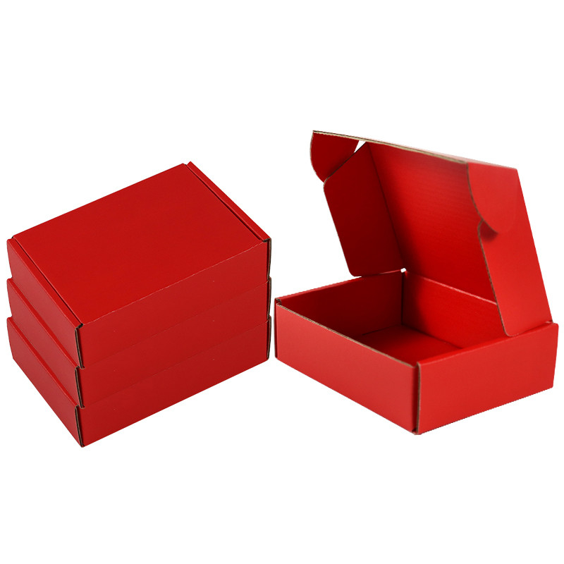 Boîte d'avion en papier ondulé rouge à trois couches pour le commerce électronique