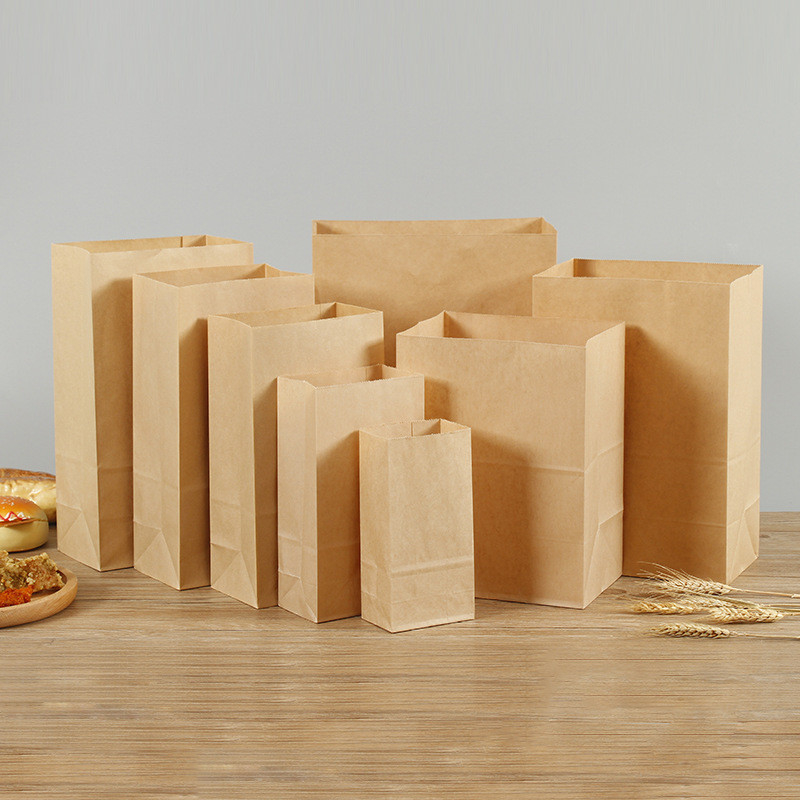 30mm Or 40mm Or 50mm Lip Square Kraft Paper Bag For Retail / Grocery