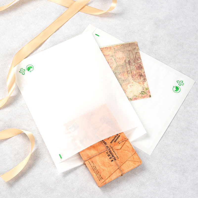 Custom Printed Biodegradable Recycled Glassine Paper Bag Craft Paper Gift Bags Wax For Packaging