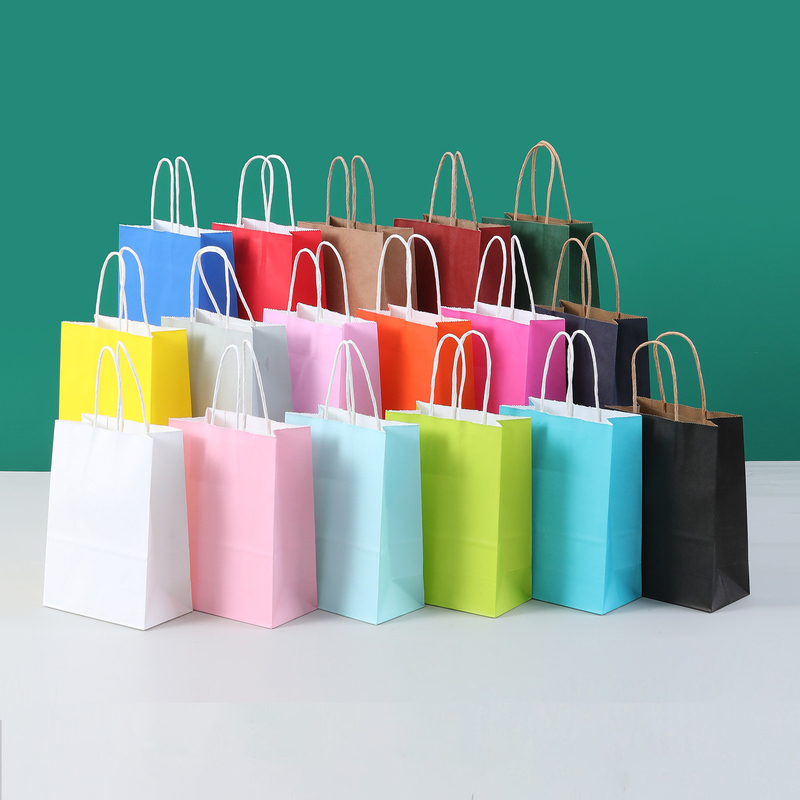 Twisted Handle Custom Printed Kraft Paper Bags 15*21*8cm 21*27*11cm 26*32*12cm
