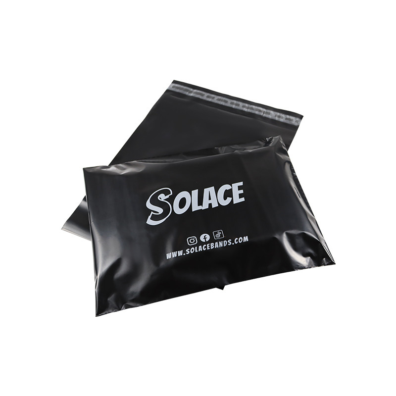 40mm Or 50mm Lips Black Compostable Mailers Biodegradable Postage Bags