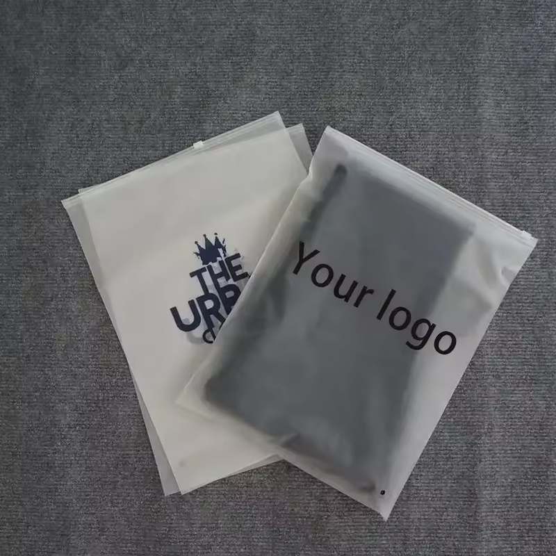 Custom gedruckte dauerhafte Frosted Zipper-Tasche für den Einkauf Verpackung mit Logo