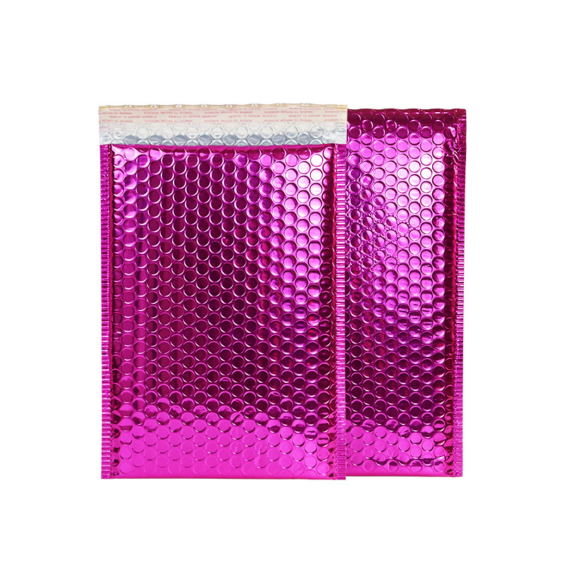 Rose Magenta Aluminized Film Bubble Bags Corner Shaped Air Columns For Optimal Packing